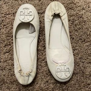 White Tory Burch ballet flats